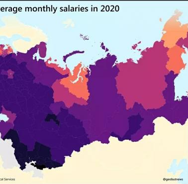 Średnia miesięczna pensja brutto mieszkańców byłego Związku Radzieckiego (ZSRR)