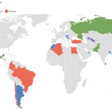 Kraje, w których produkowane są chińskie szczepionki