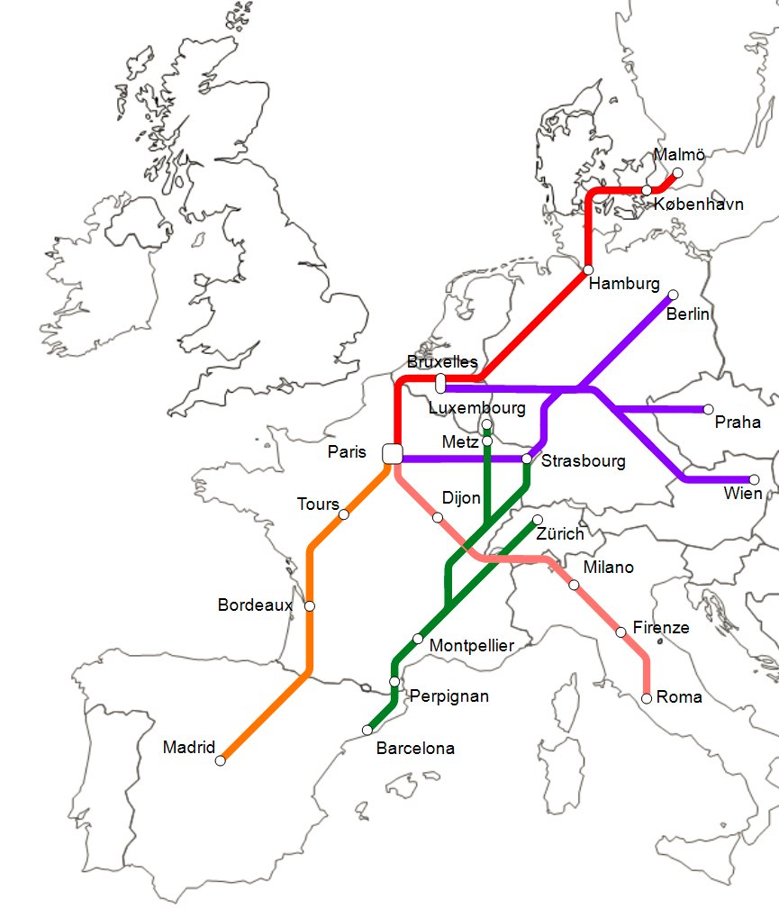 Francuskie plany stworzenia sieci kolejowych połączeń nocnych między Paryżem, a Madrytem, Rzymem, Berlinem i Kopenhagą