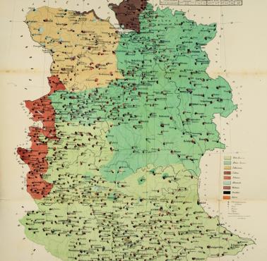 Mapa etnograficzna Rosji Zachodniej z m.in. Galicja Wschodnia, Polska Wschodnia i Litwa, 1865