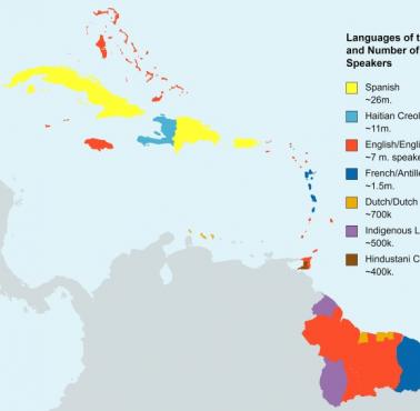 Najczęściej używane języki na Karaibach, Gujany i Belize