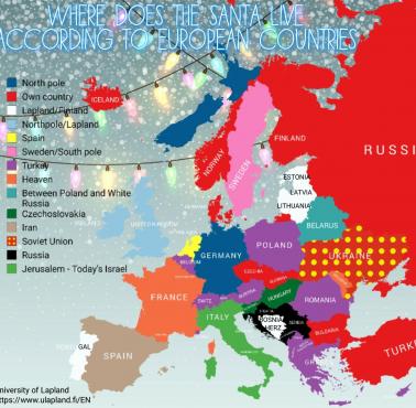 Gdzie mieszka Święty Mikołaj według każdego kraju europejskiego