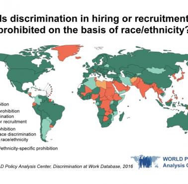 Uregulowanie prawne związane z dyskryminacją w zatrudnianiu lub rekrutacji ze względu na rasę/pochodzenie etniczne, 2016