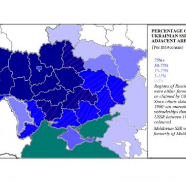 Ukraińcy w ukraińskiej republice w ramach ZSRR i w obszarach przyległych w 1959 roku