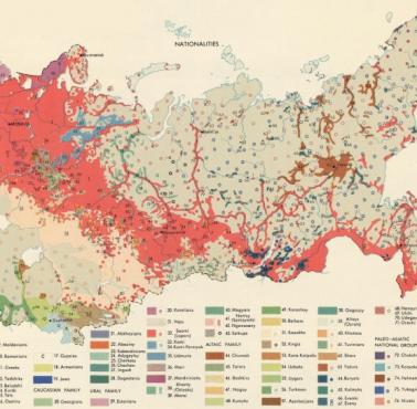 Mapa etniczna ZSRR, 1967