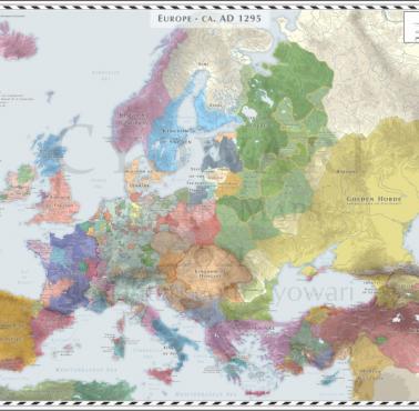 Mapa Europy z 1295 roku