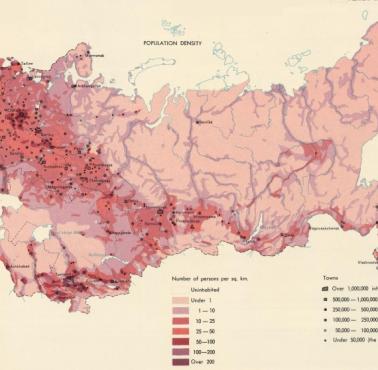 Gęstość zaludnienia ZSRR, 1967