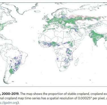 Zasięg i zmiany gruntów uprawnych na świecie w latach 2000–2019