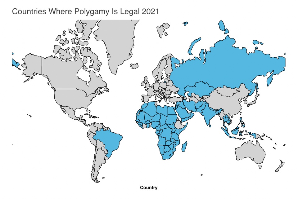 Legalność poligamii na całym świecie, 2021