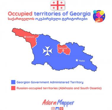 Efekt rosyjskiej agresji na Gruzję (tereny okupowane przez Rosję) od 2009 roku