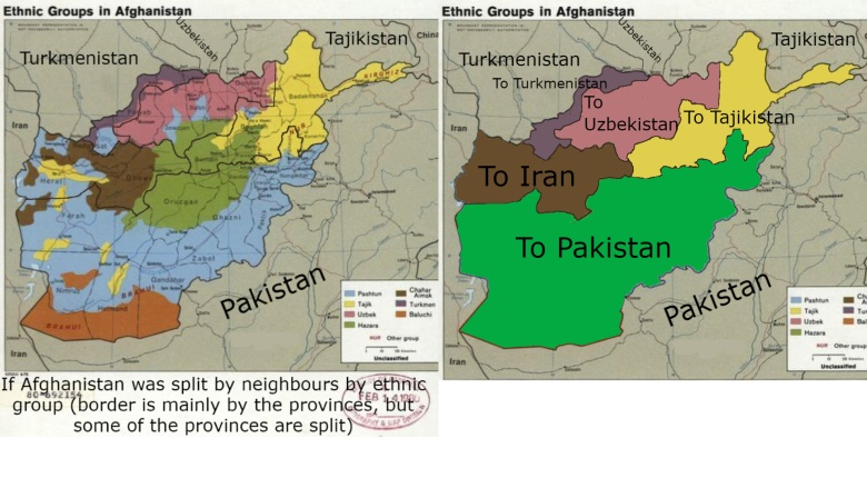 Gdyby Afganistan miałby być podzielony przez sąsiadów kierując się grupami etnicznymi