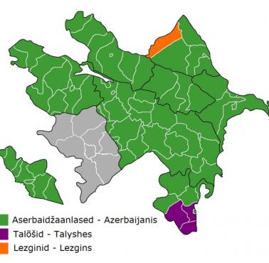 Mapa etniczna (narodowości) Azerbejdżanu