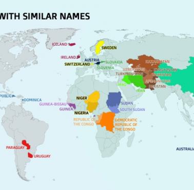 Kraje o podobnych nazwach