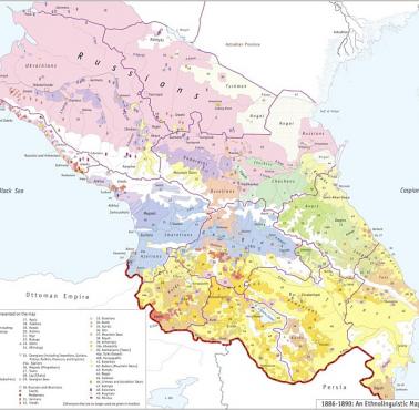 Etniczna mapa Kaukazu, 1886-1890