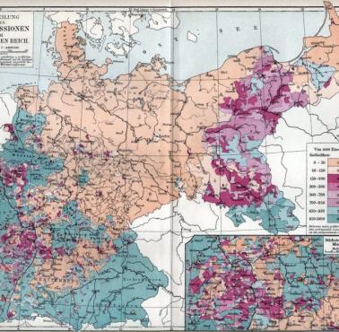 Mapa religijna Niemiec w XIX wieku