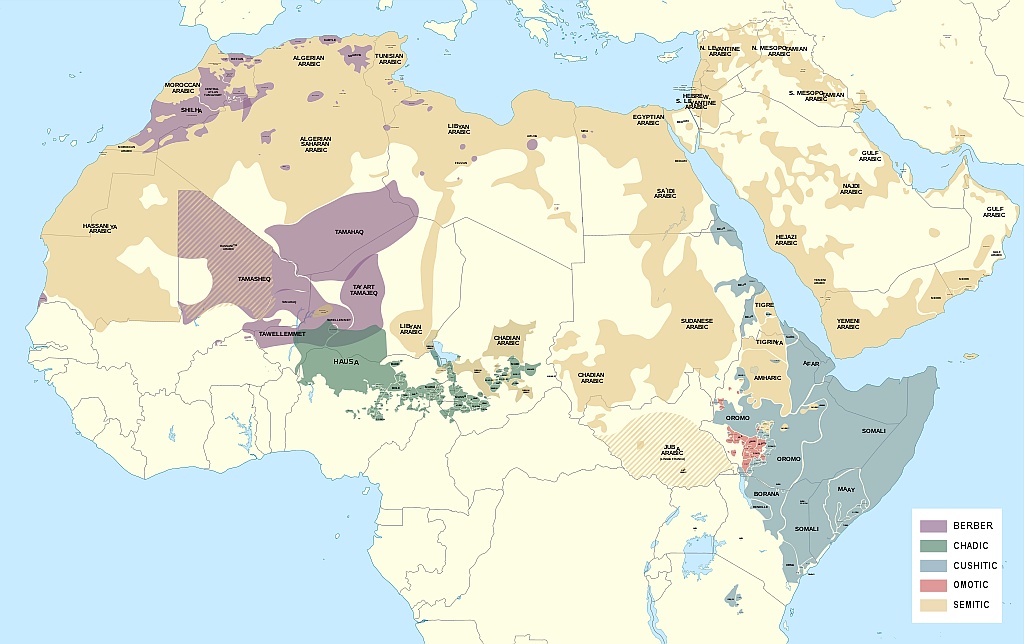 Dominujace języki Afryki Północnej