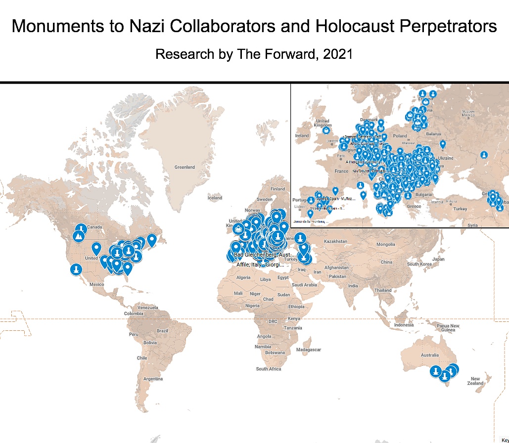 Pomniki nazistowskich kolaborantów i sprawców Holokaustu na całym świecie