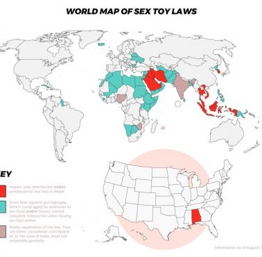 Legalność zabawek erotycznych w poszczególnych państwach świata, 2018