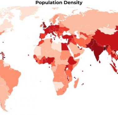 Gęstość zaludnienia świata, 2020