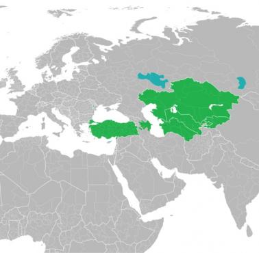 Mapa Rady Współpracy Państw Języków Tureckich