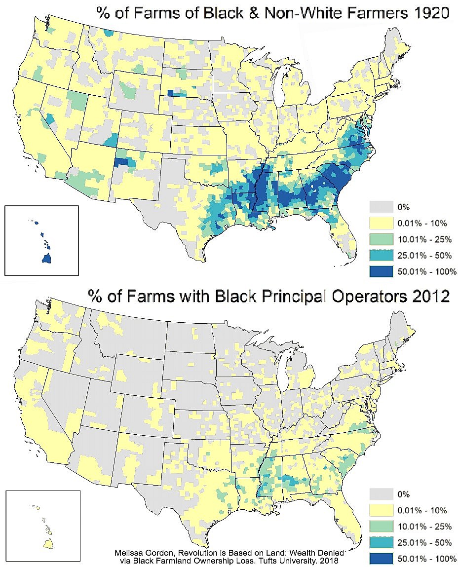 Czarnoskórzy rolnicy stracili w ostatnim stuleciu w USA aż 90 proc. swojej ziemi uprawnej, 1920, 2012