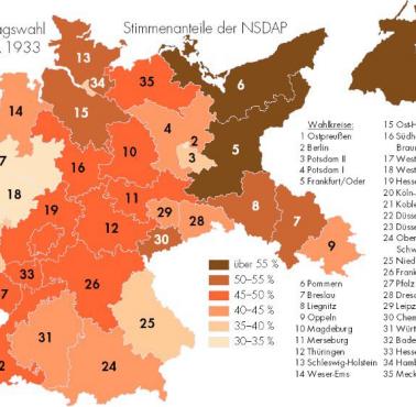 Głosy oddane na NSDAP w 1933 roku