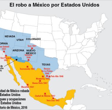 Straty terytorialne Meksyku na rzecz USA od 1846 roku, wersja hiszpańska
