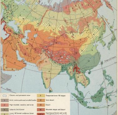 Okres wegetacyjny (strefy wegetacji) na obszarze Eurazji, 1967