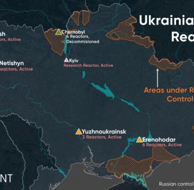 Rozmieszczenie ukraińskich reaktorów jądrowym