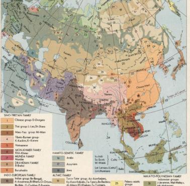 Mapa etniczna Azji, 1967