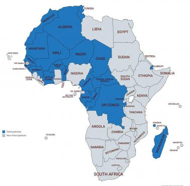 Lista krajów frankofońskich i niefrankofonicznych w Afryce