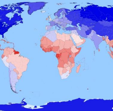 Najniższa odnotowana temperatura w poszczególnych krajach świata
