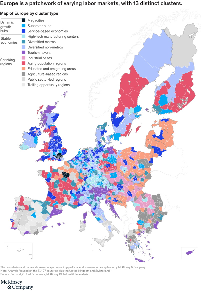 Geopolityka: Obszary o najwyższym wzroście w Europie oraz obszary ekonomicznej eksploatacji (Afryka Europy)