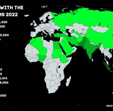 Top20 krajów o największej populacji muzułmańskiej