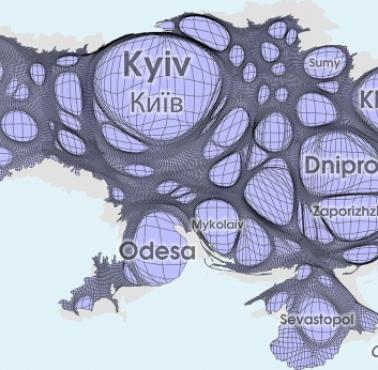Gęstość zaludnienia Ukrainy