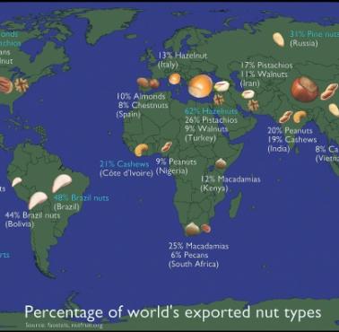Najwięksi producenci i eksporterzy orzechów na świecie