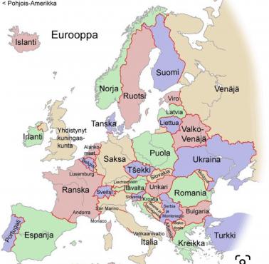 Europejskie nazwy krajów w języku fińskim