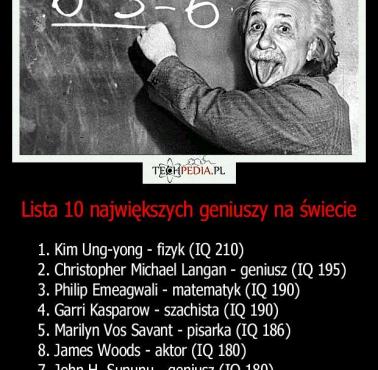 Lista 10 największych geniuszy na świecie