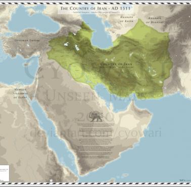 Mapa Perski w czasach szacha Ismaila - 1511 rok