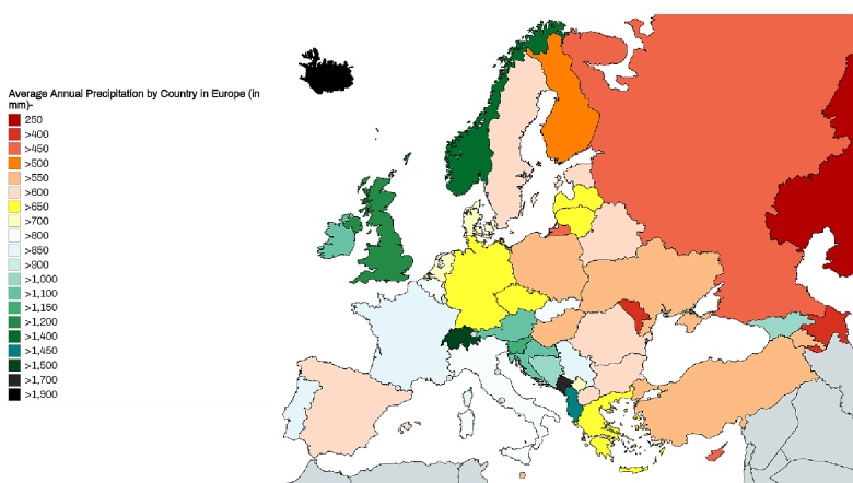 Gdzie w Europie pada najwięcej?