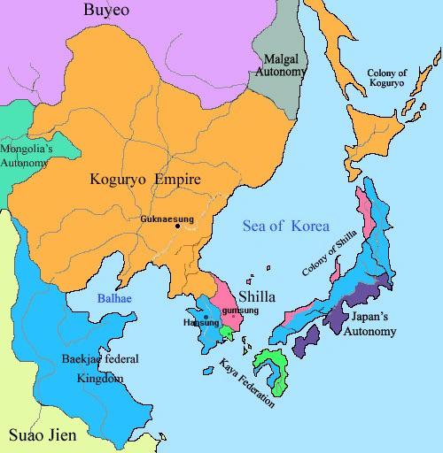 Korea (Goguryeo) u szczytu potęgi w swoim największym zasięgu