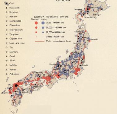 Przemysł i surowce mineralne Japonii (lata 60. XX wieku), 1967