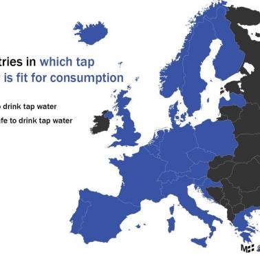 Kraje w Eruopie, w których woda z kranu jest zdatna do picia