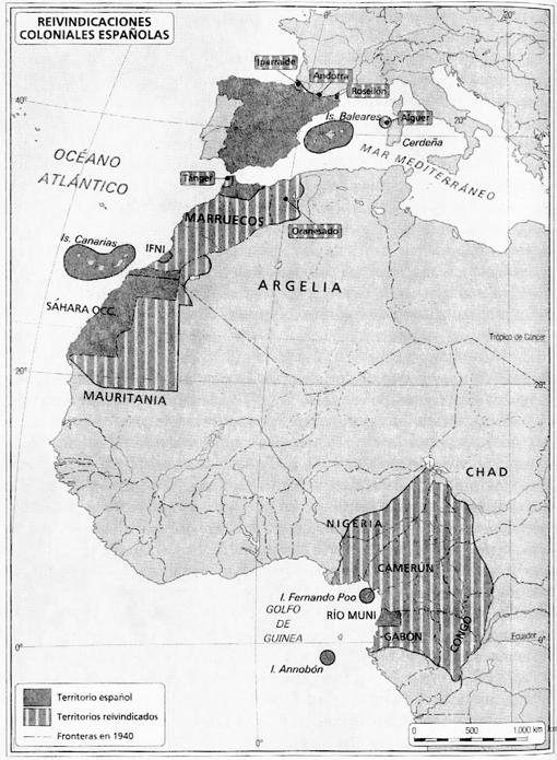 Roszczenia terytorialne Hiszpanii pod rządami generała Franco i rzeczywisty stan posiadania