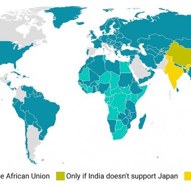 Kraje, które wspierają Indie w uzyskaniu stałego miejsca Rady Bezpieczeństwa ONZ