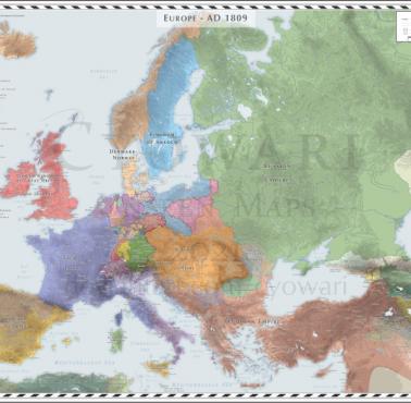 Mapa Europy w 1809 roku