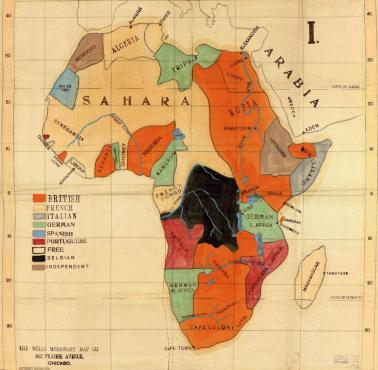 Misjonarska mapa Afryki z 1908 roku