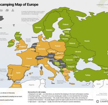 Uregulowania prawne związane z kempingiem na dziko w Europie
