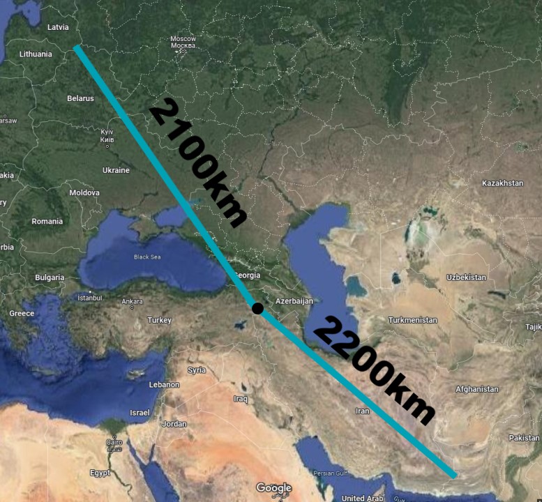Najbardziej wysunięty na zachód punkt Iranu znajduje się bliżej Łotwy niż jej najbardziej wysunięty na wschód punkt