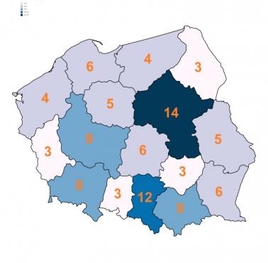 Gdyby 100 osób mieszkało w Polsce (z podziałem na województwa)